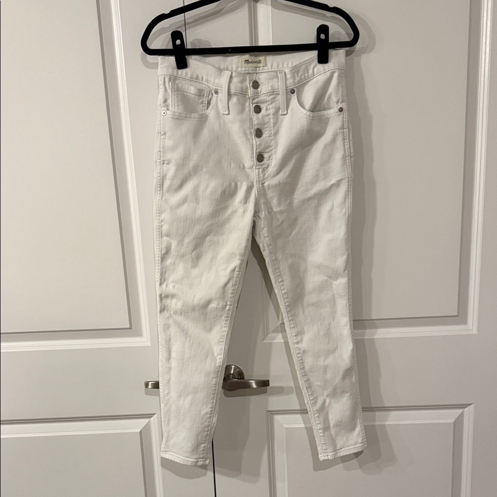 Madewell White 10” High-Rise Skinny Crop Button-Fly Jeans 30P